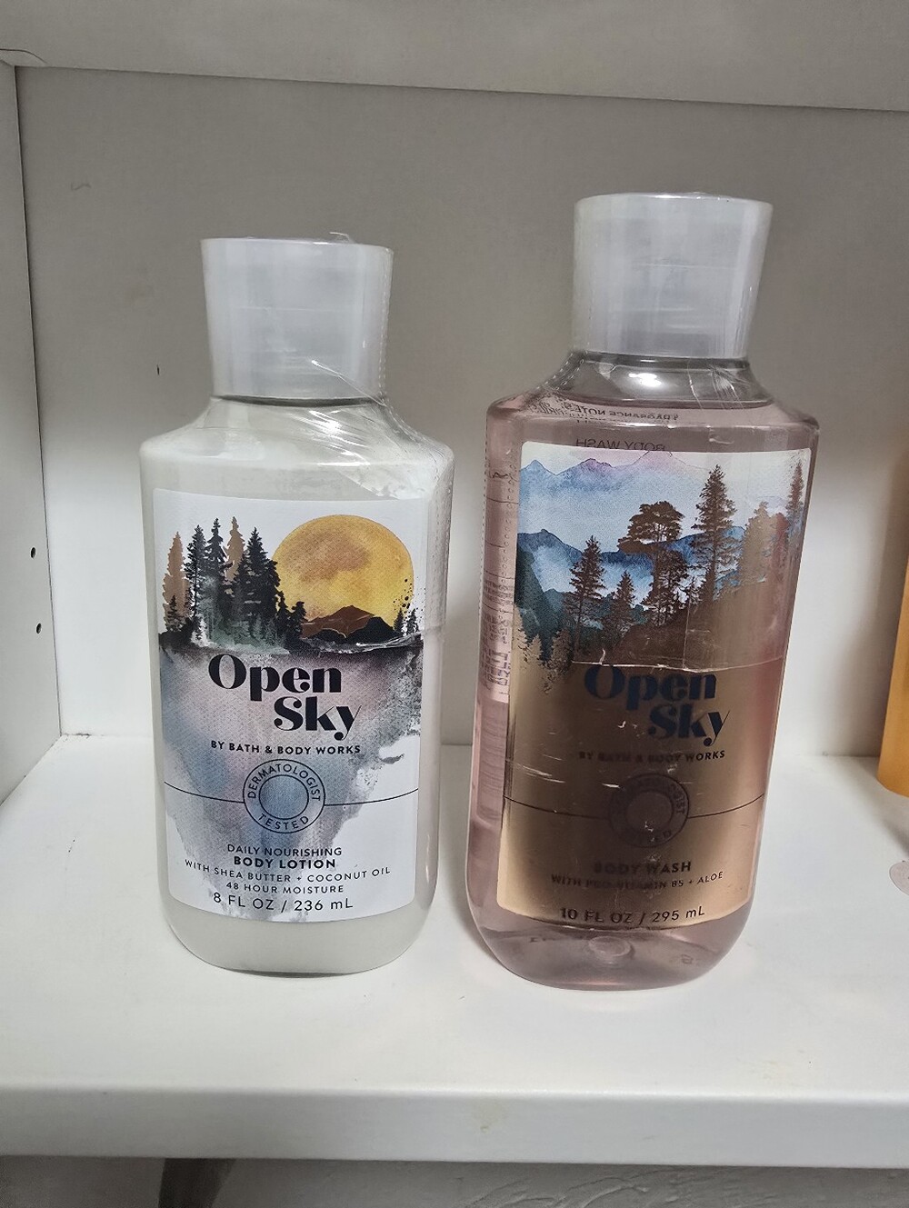 Bath & Body Works Open Sky Pink & White Body Care Duo